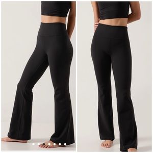 Athleta Elation Flare pant, black athleisure - medium